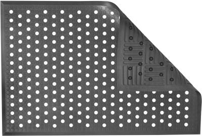 Antistatic Anti-Fatigue Floor Mat with Holes | AFS Complete Smooth | Fire-Retardant | Grey | 60 x 120 cm
